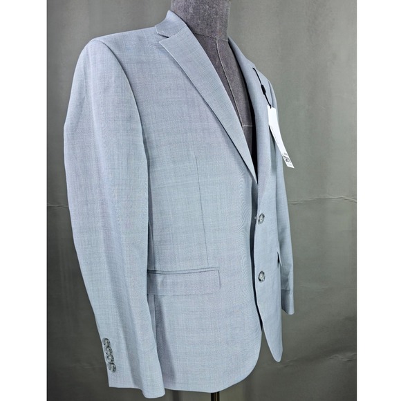 bar III 2 Piece Suit Mens 40S Pants 32x30 Light Grey Wool Blend Business Casual - Picture 3 of 16